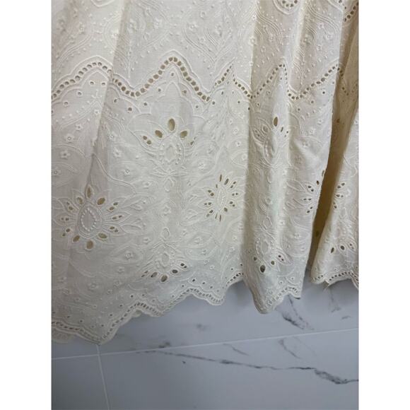 House of Harlow 1960 Beige Embroidered Cotton Midi Dress 8 viral coastal summer - Picture 5 of 16